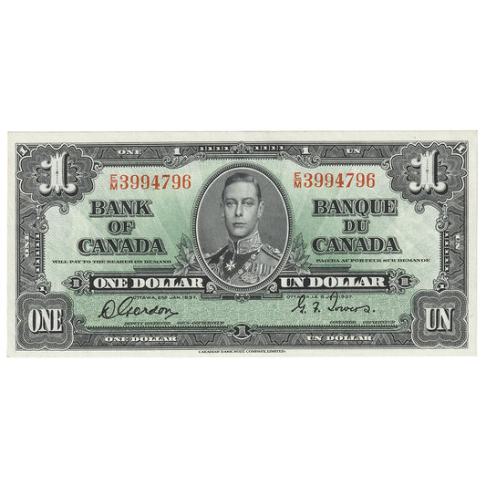 BC-21c 1937 Canada $1 Gordon-Towers, E/M, AU-UNC