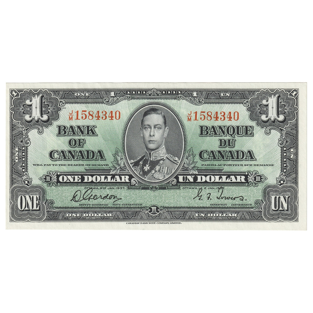 BC-21c 1937 Canada $1 Gordon-Towers, J/M, UNC