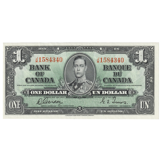 BC-21c 1937 Canada $1 Gordon-Towers, J/M, UNC