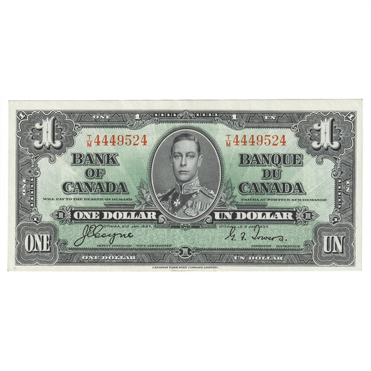 BC-21d 1937 Canada $1 Coyne-Towers, T/M, EF-AU