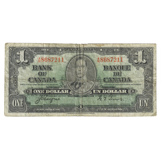 BC-21d 1937 Canada $1 Coyne-Towers, A/N, CIRC
