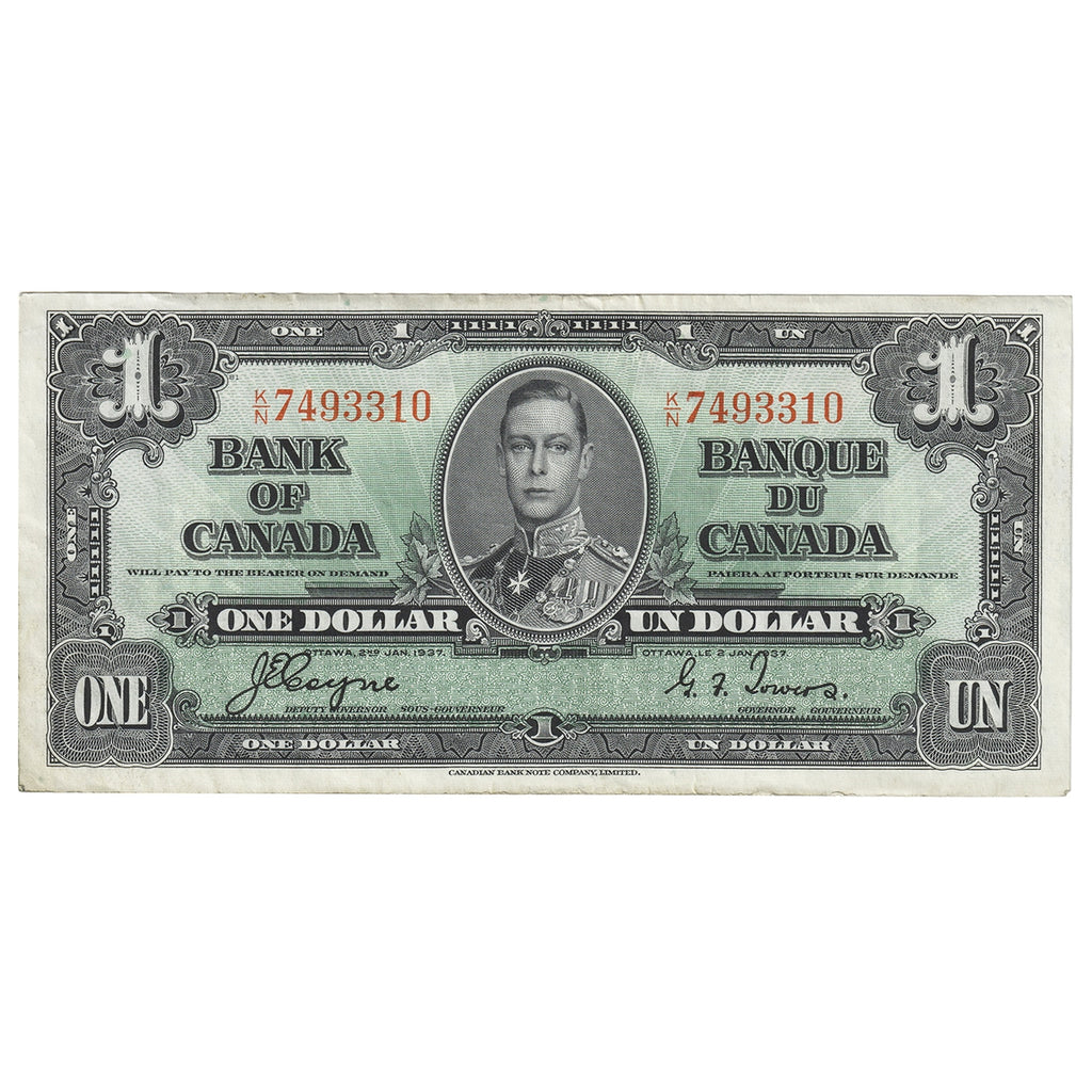 BC-21d 1937 Canada $1 Coyne-Towers, K/N, EF-AU