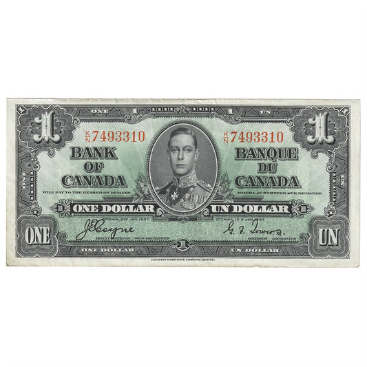 BC-21d 1937 Canada $1 Coyne-Towers, K/N, EF-AU