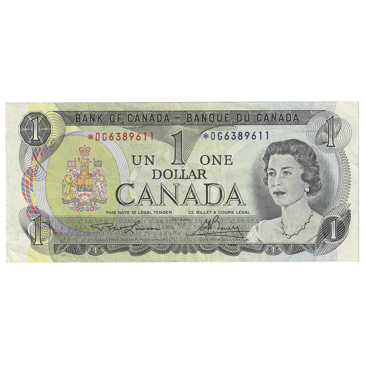 BC-46aA 1973 Canada $1 Lawson-Bouey, *OG, VF-EF (VF30)