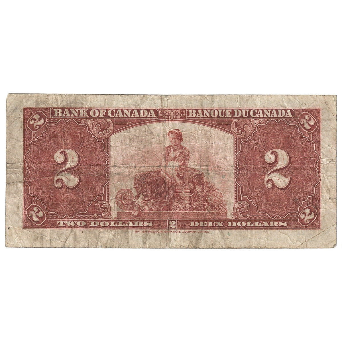 BC-22b 1937 Canada $2 Gordon-Towers, M/B, VG-F (VG10)