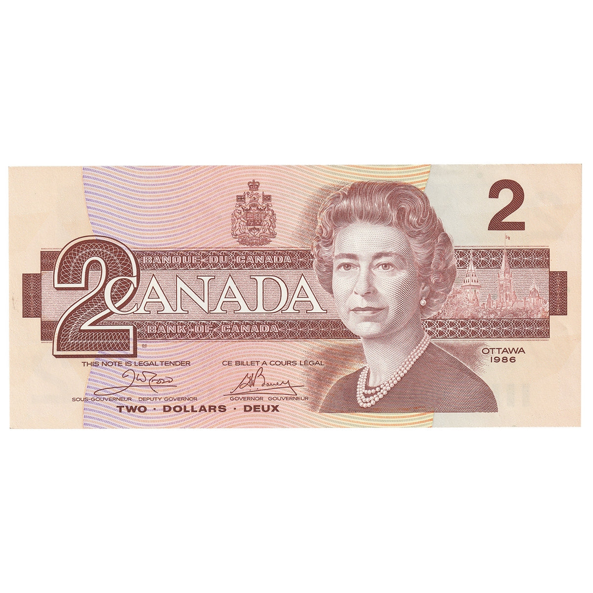 BC-55a 1986 Canada $2 Crow-Bouey, AUD, Almost Uncirculated (AU50)