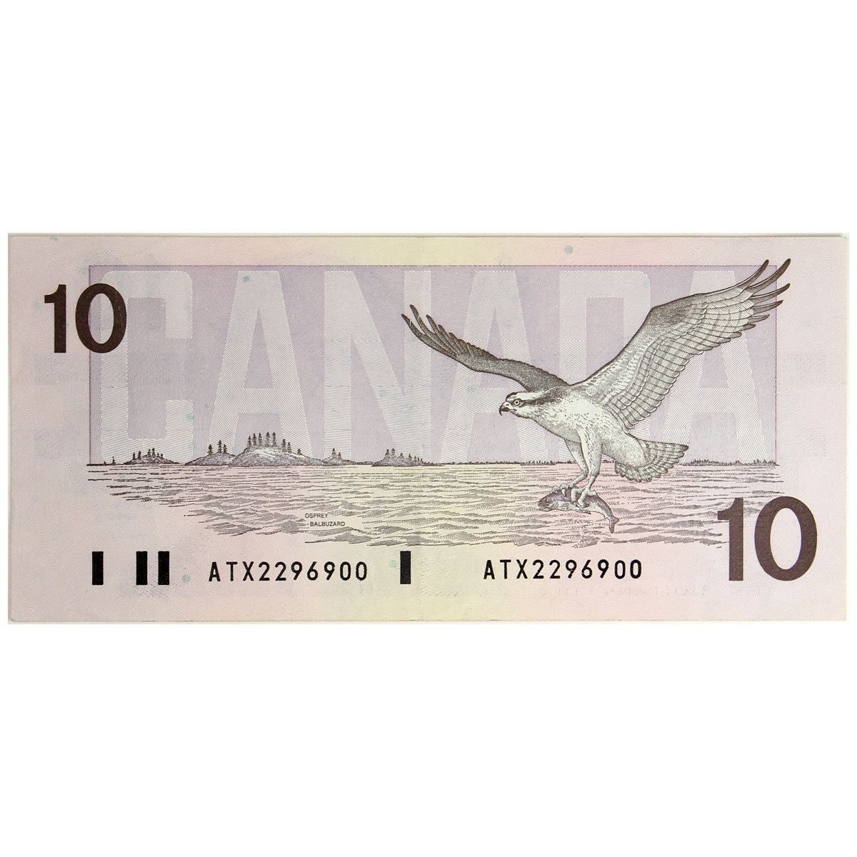 BC-57bA 1989 Canada $10 Bonin-Thiessen, ATX, Extra Fine (EF40)
