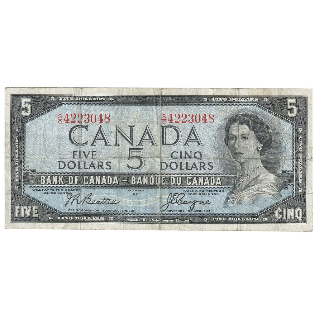 BC-39a-i 1954 Canada $5 Beattie-Coyne, S/C, F-VF