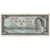 BC-39bA 1954 Canada $5 Beattie-Rasminsky, *V/S, Fine (F12)
