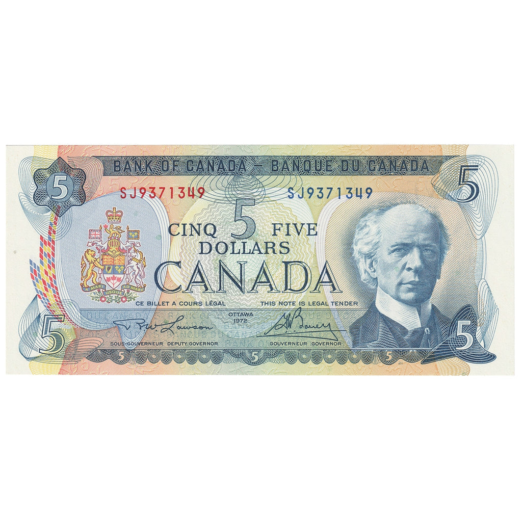 BC-48b 1972 Canada $5 Lawson-Bouey, SJ, Choice Uncirculated (CUNC63)
