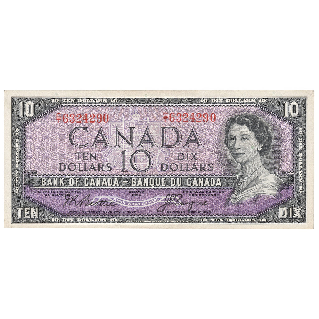 BC-40a 1954 Canada $10 Beattie-Coyne, C/T, EF-AU (EF45)