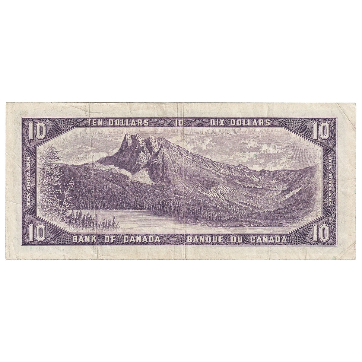 BC-40b 1954 Canada $10 Beattie-Rasminsky, J/T, Very Fine (VF20)