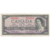 BC-40b 1954 Canada $10 Beattie-Rasminsky, P/T, F-VF (F15)
