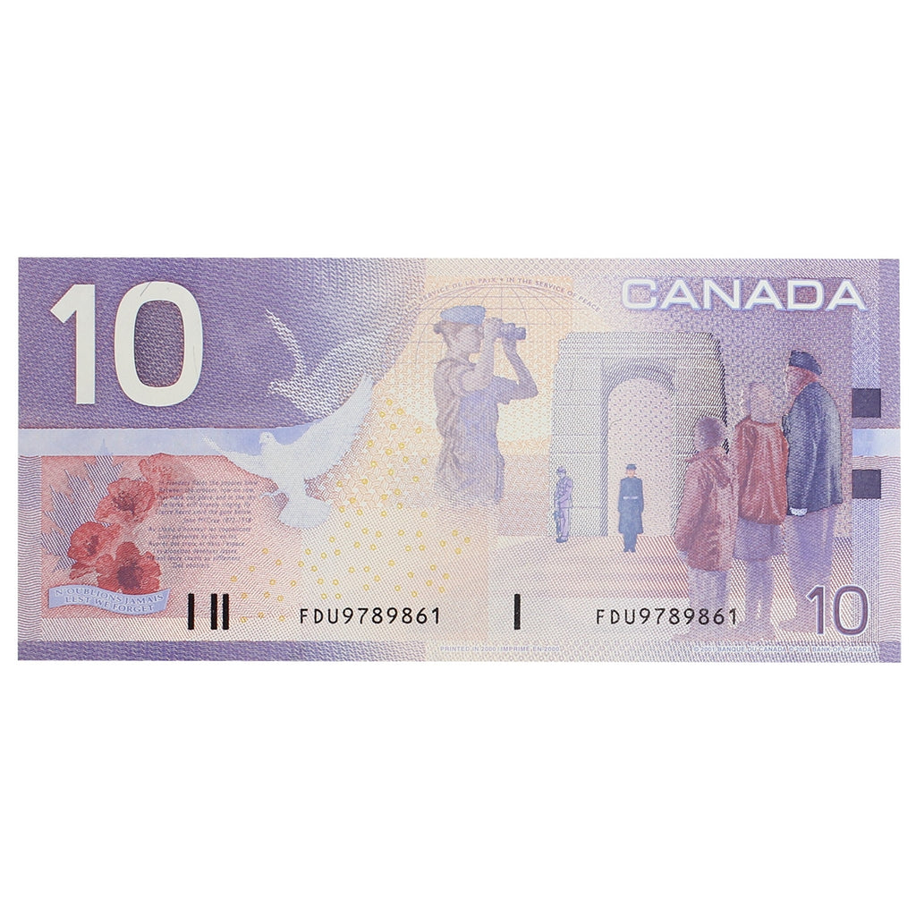 BC-63aA 2000 Canada $10 Knight-Thiessen, FDU (9.240-10.00), EF-AU (EF45)