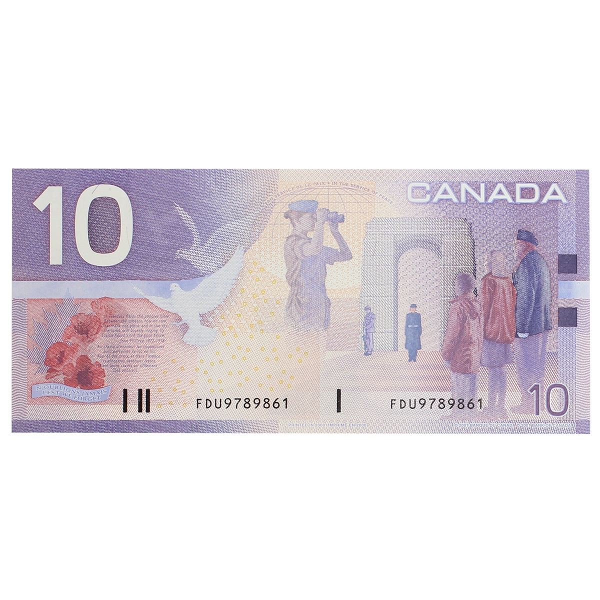 BC-63aA 2000 Canada $10 Knight-Thiessen, FDU (9.240-10.00), EF-AU (EF45)