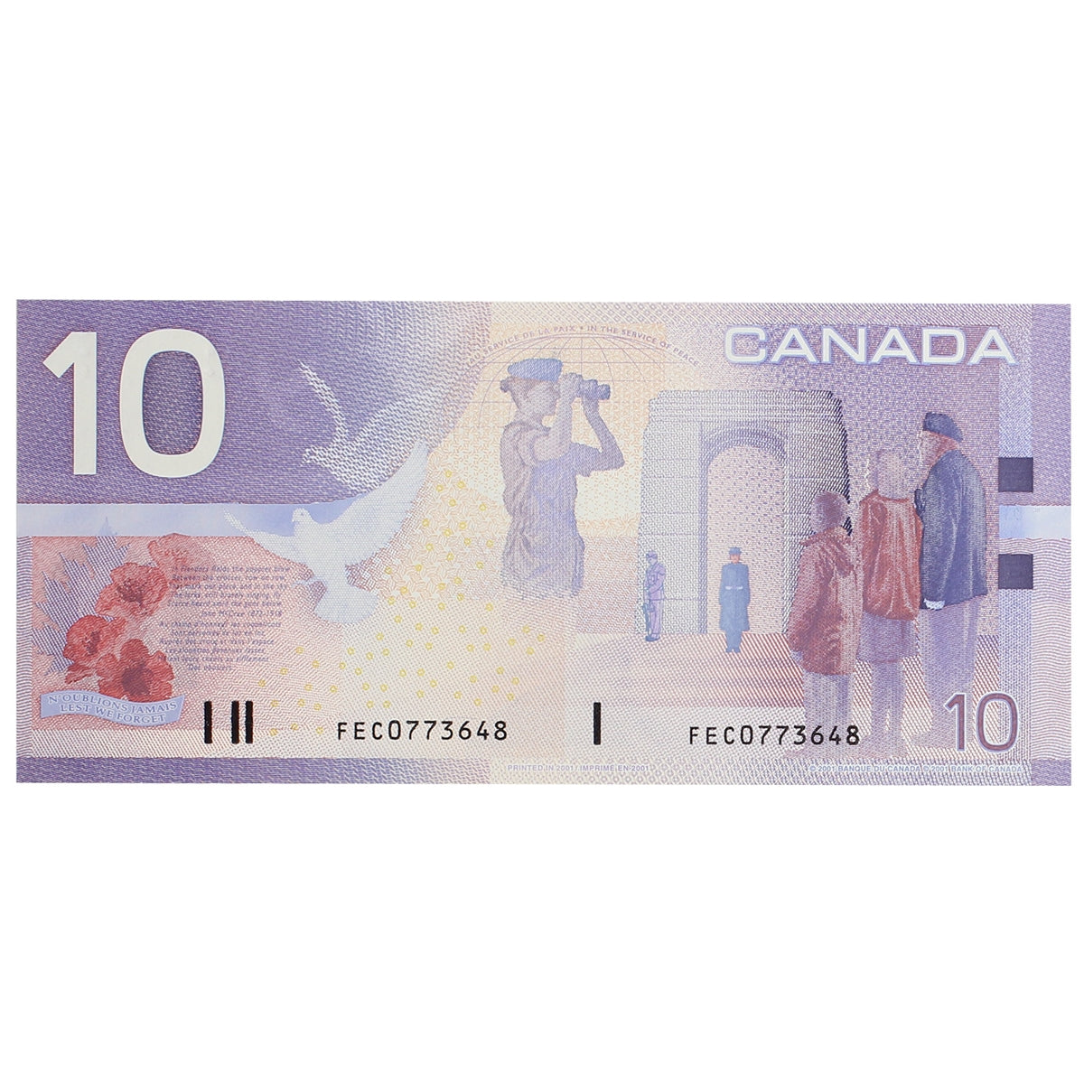 BC-63b 2001 Canada $10 Knight-Dodge, Missing Circle, FEC, Uncirculated (MS60)