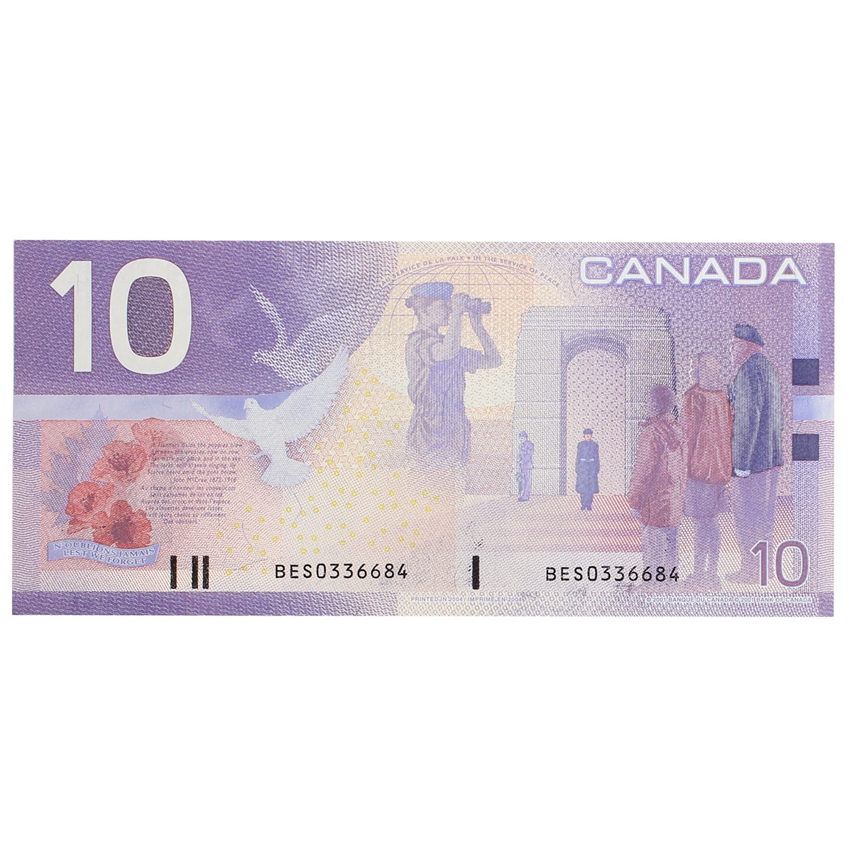 BC-63c 2004 Canada $10 Jenkins-Dodge, BES, Extra Fine (EF40)