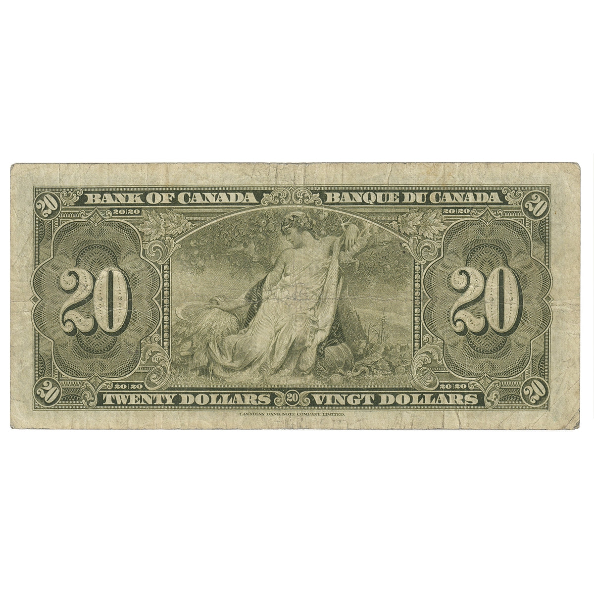 BC-25b 1937 Canada $20 Gordon-Towers, B/E, VG-F (VG10)