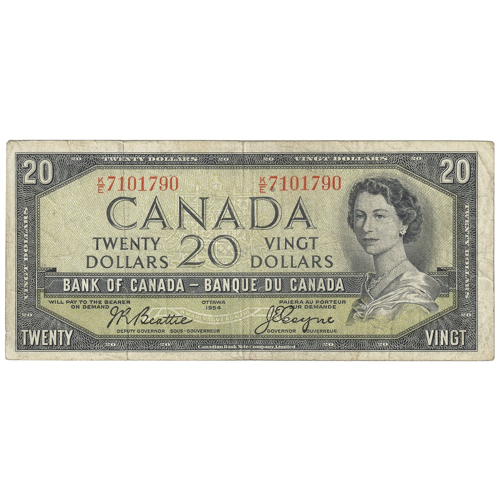 BC-41a 1954 Canada $20 Beattie-Coyne, K/E, Fine (F12)