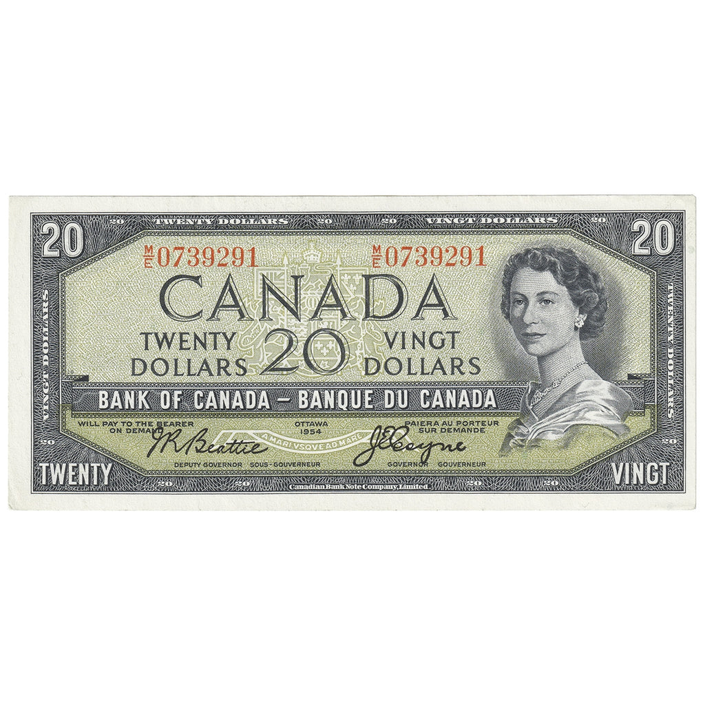 BC-41a 1954 Canada $20 Beattie-Coyne, M/E, AU-UNC (AU55)
