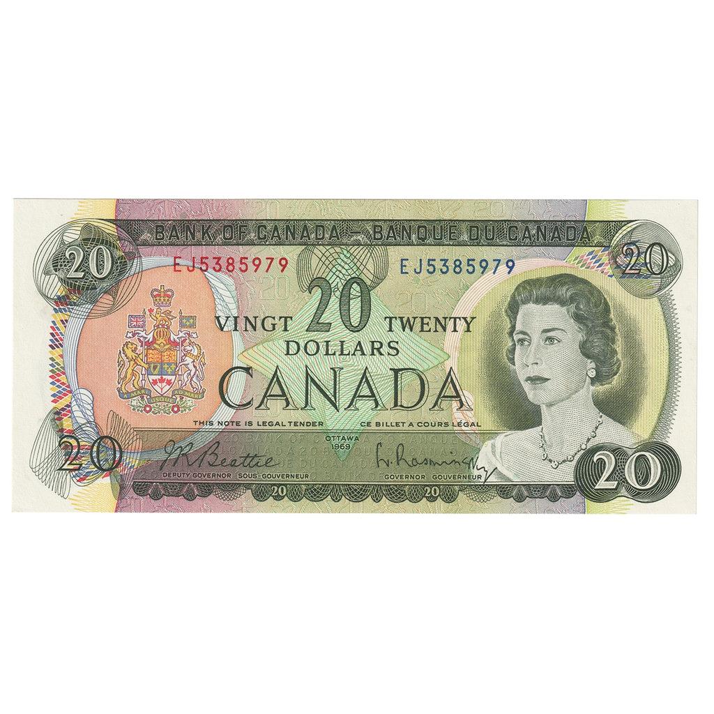 BC-50a 1969 Canada $20 Beattie-Rasminsky, EJ, Choice Uncirculated (CUNC63)