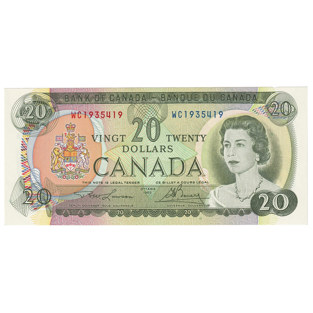 BC-50b 1969 Canada $20 Lawson-Bouey, WC, Uncirculated (MS60)