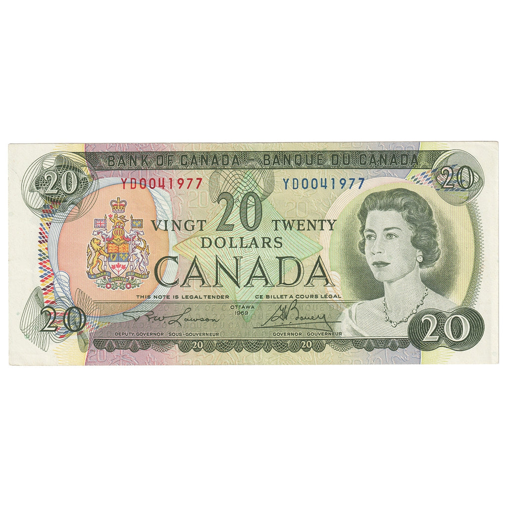 BC-50b 1969 Canada $20 Lawson-Bouey, YD, Extra Fine (EF40)