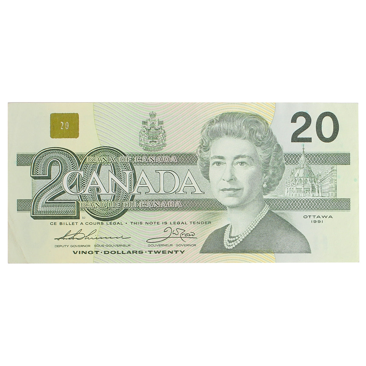 BC-58a-ii 1991 Canada $20 Thiessen-Crow, AIJ, CIRC