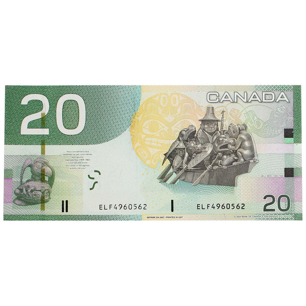 BC-64a-i 2007 Canada $20 Jenkins-Dodge, ELF, Uncirculated (MS60)