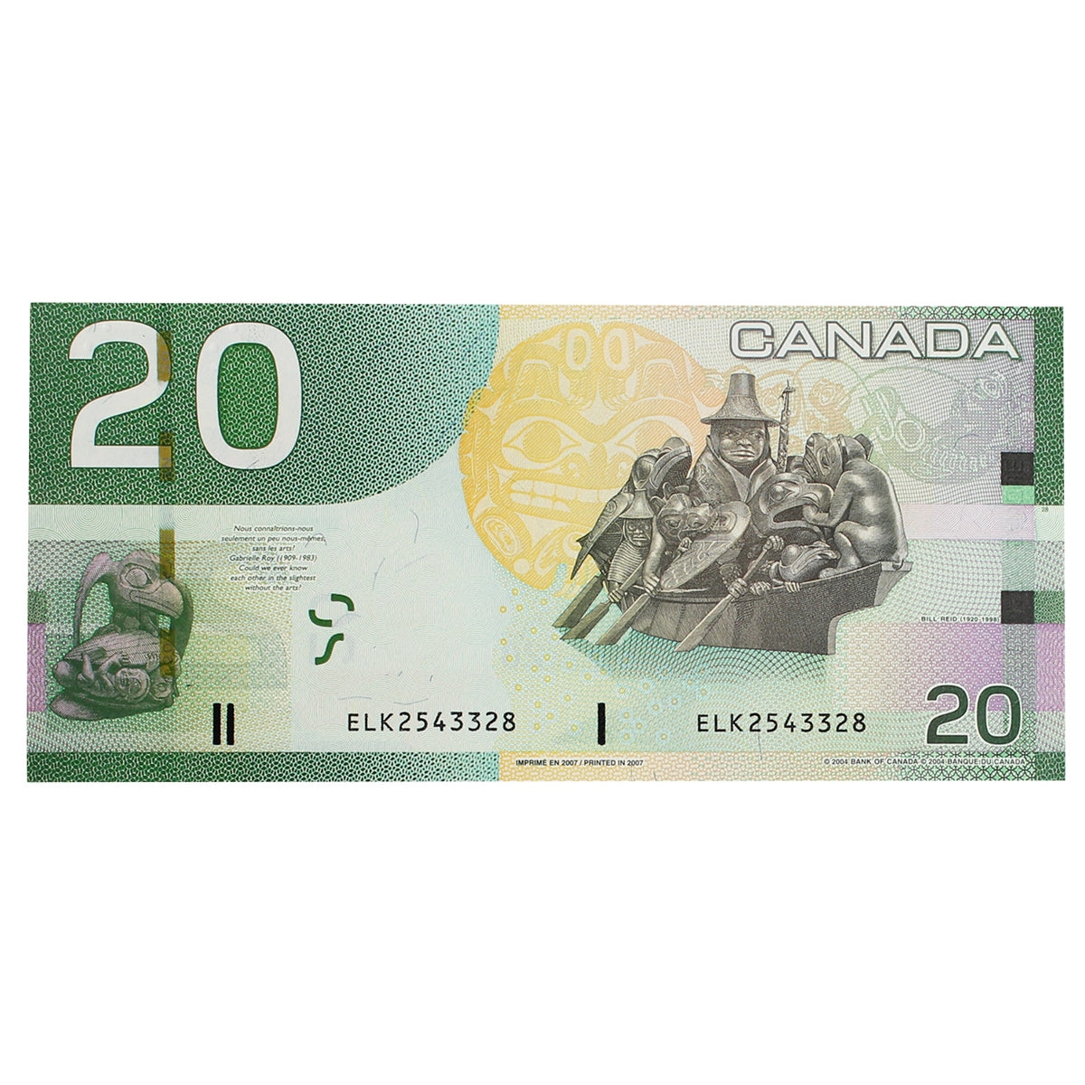 BC-64a-i 2007 Canada $20 Jenkins-Dodge, ELK, Choice Uncirculated (CUNC63)