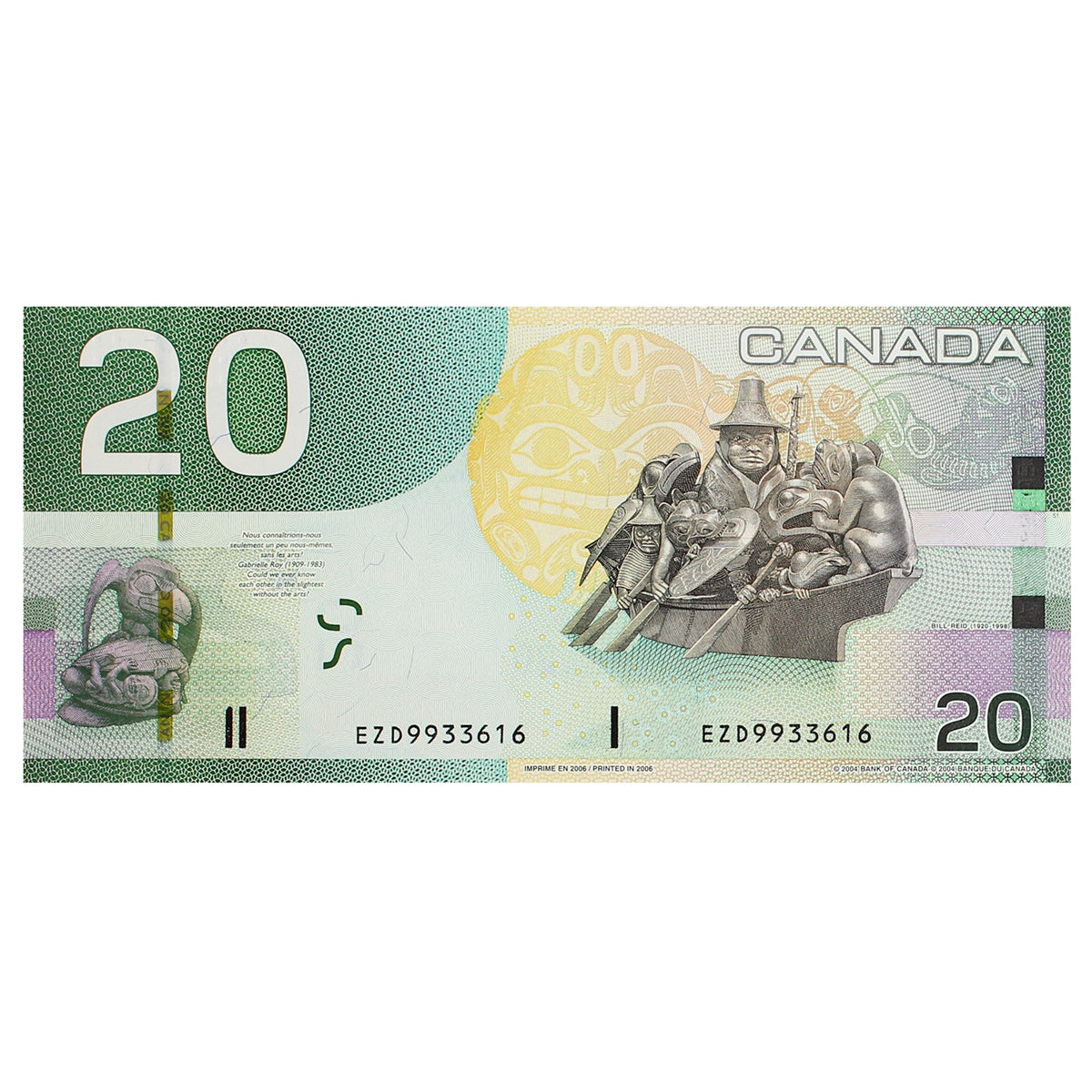 BC-64aA-i 2006 Canada $20 Jenkins-Dodge, EZD (9.720-9.990), Choice Uncirculated (CUNC63)