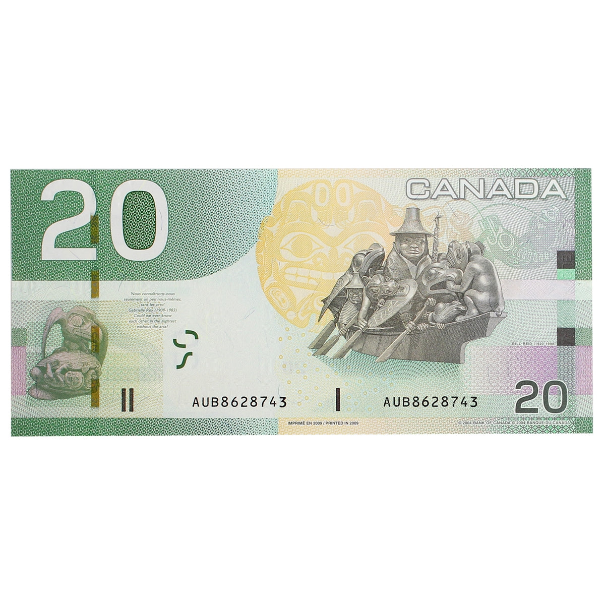 BC-64b-i 2009 Canada $20 Jenkins-Carney, AUB, Choice Uncirculated (CUNC63)