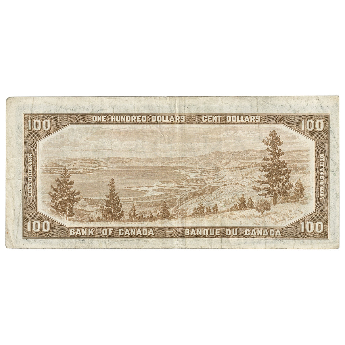 BC-35a 1954 Canada $100 Coyne-Towers, Devil's Face, A/J, F-VF (F15)