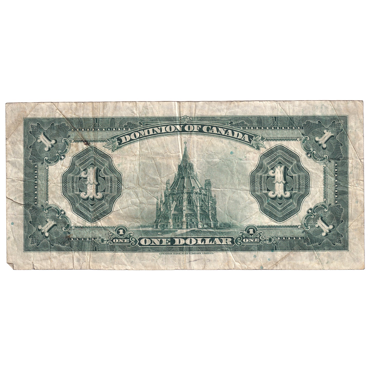 DC-25o 1923 Dominion $1 Campbell-Clark, Black Seal, Group 4, Series E, VF