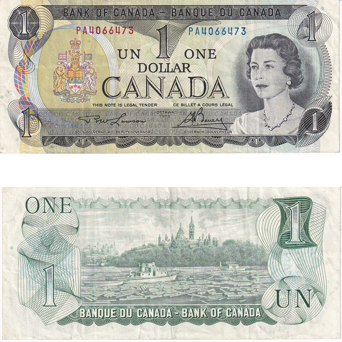 BC-46a 1973 Canada $1 Lawson-Bouey, PA, Very Fine (VF20)