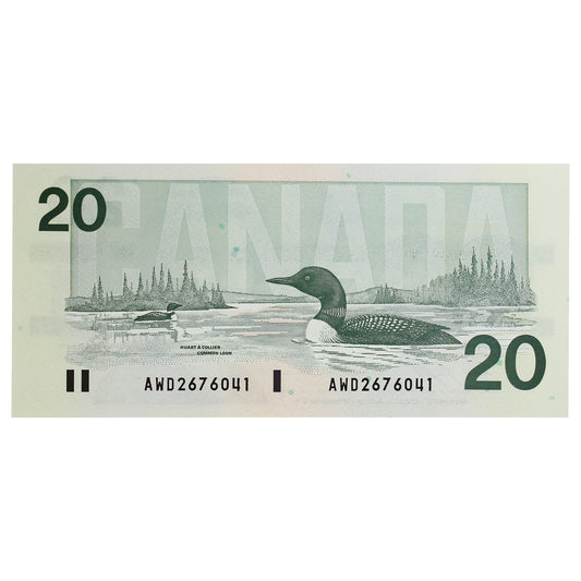 BC-58c 1991 Canada $20 Knight-Thiessen, AWD, CUNC