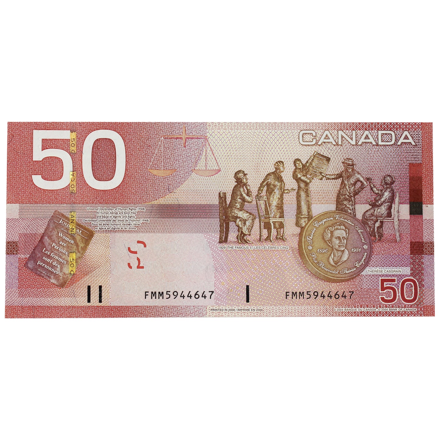 BC-65b 2008 Canada $50 Jenkins-Carney, FMM, Choice Uncirculated (CUNC63)