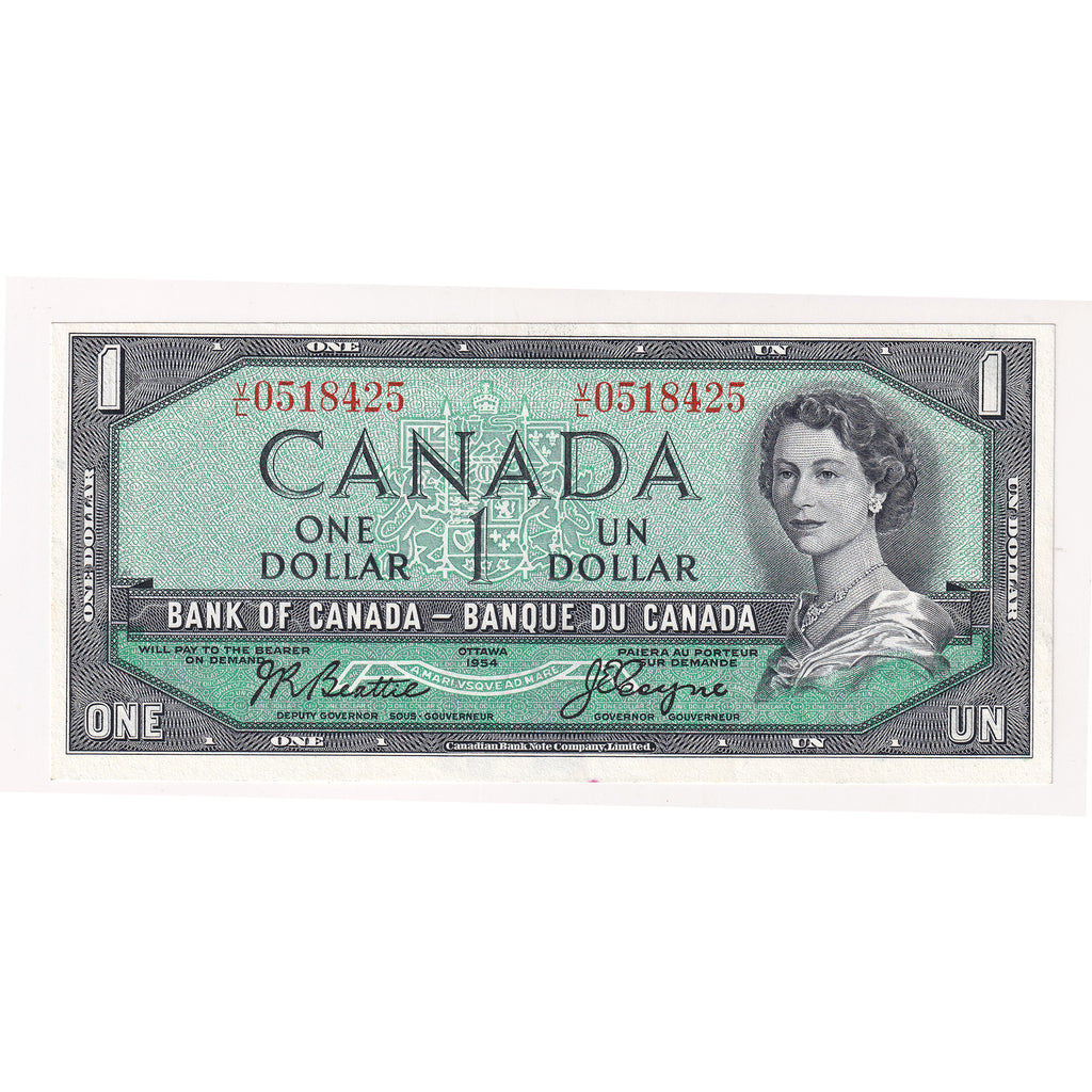 BC-37a 1954 Canada $1 Beattie-Coyne, V/L, Extra Fine (EF40)