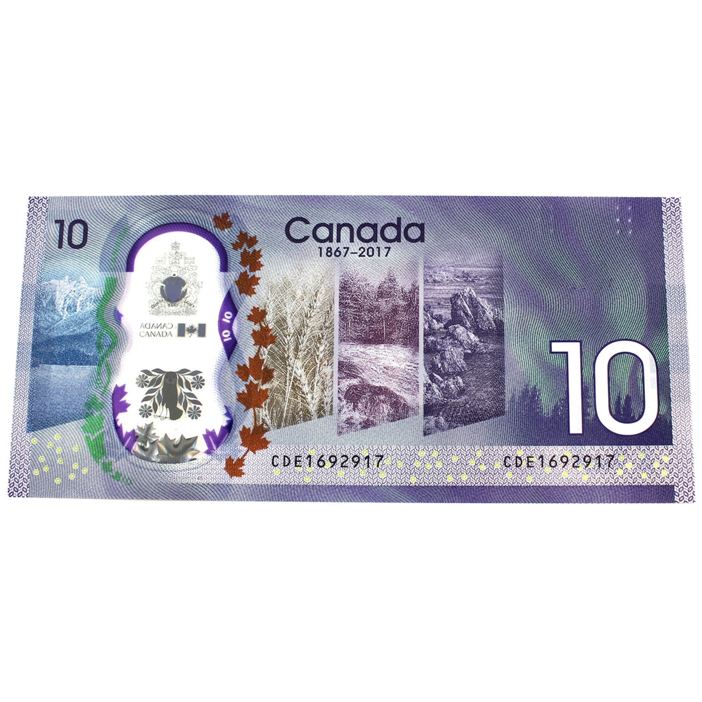 BC-75 2017 Canada $10 Wilkins-Poloz, CDE, Choice Uncirculated (CUNC63)