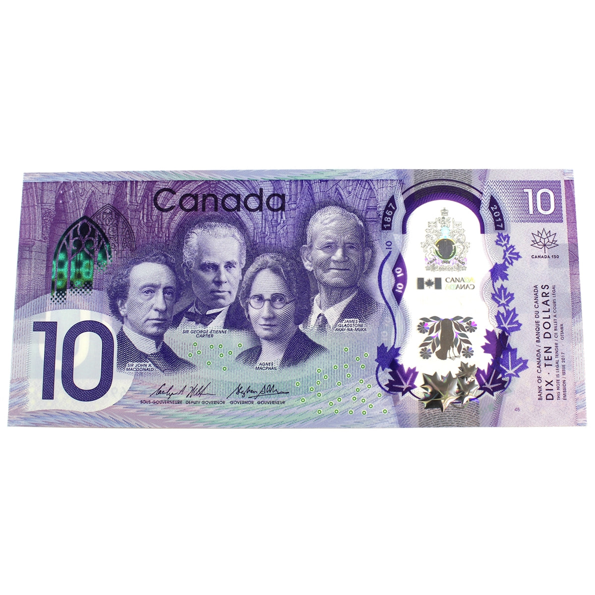 BC-75 2017 Canada $10 Wilkins-Poloz, CDE, Choice Uncirculated (CUNC63)