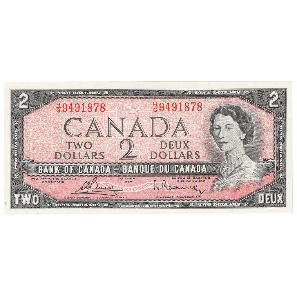 BC-38c 1954 Canada $2 Bouey-Rasminsky, H/G, CUNC