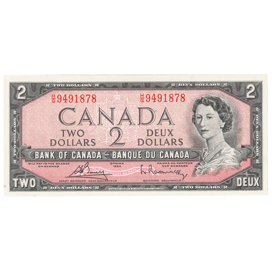 BC-38c 1954 Canada $2 Bouey-Rasminsky, H/G, CUNC