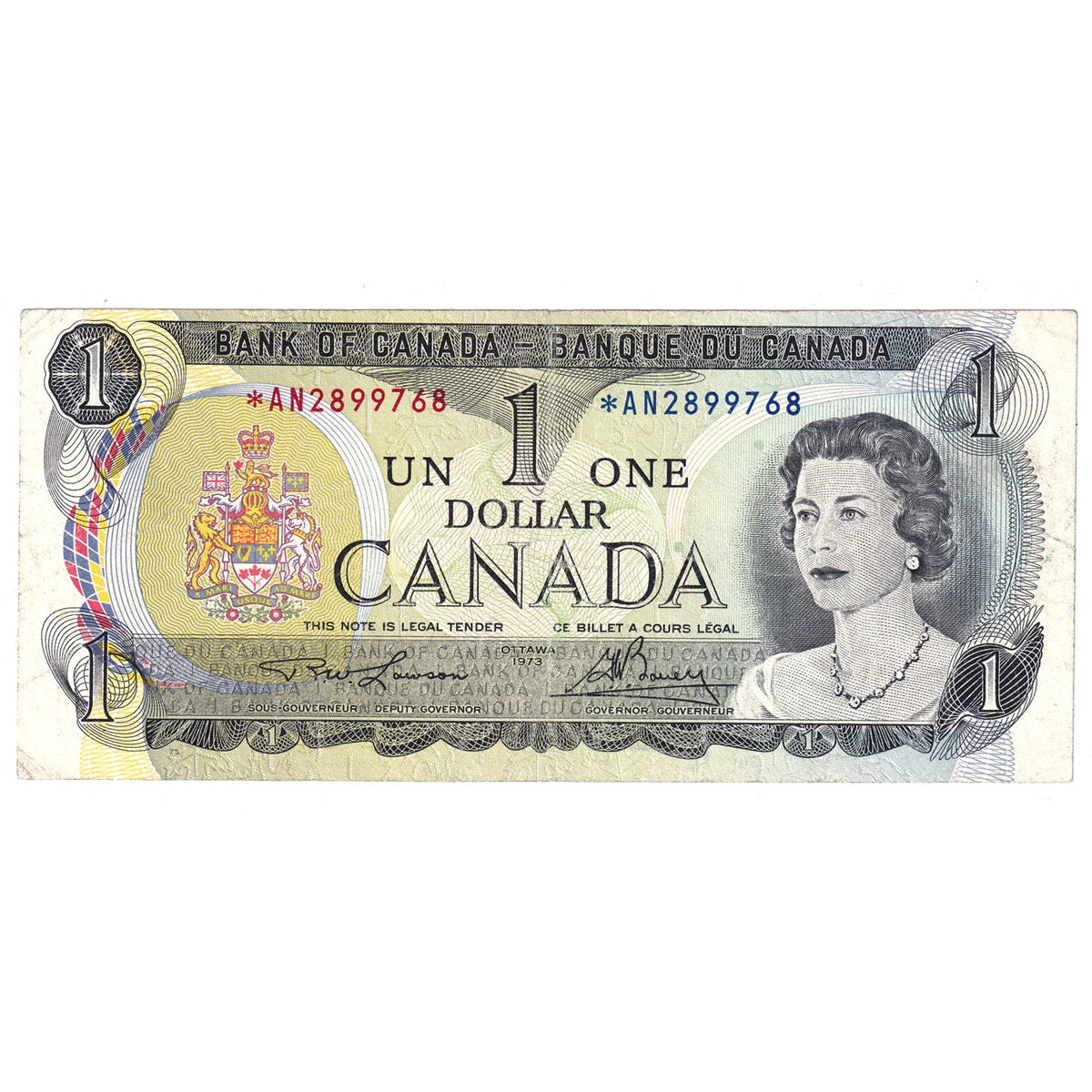 BC-46aA 1973 Canada $1 Lawson-Bouey, *AN, Fine (F12)