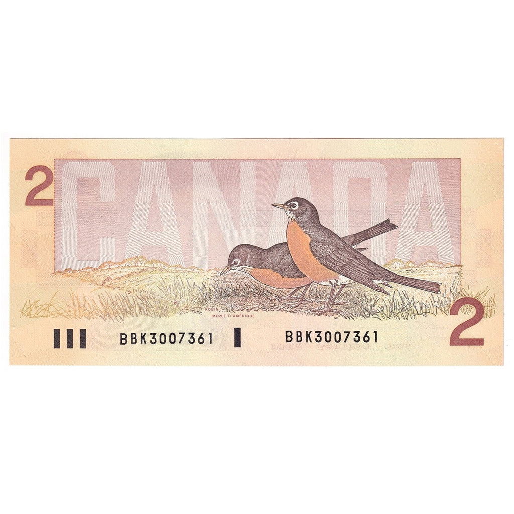 BC-55b 1986 Canada $2 Thiessen-Crow, BBK, Choice Uncirculated (CUNC63)