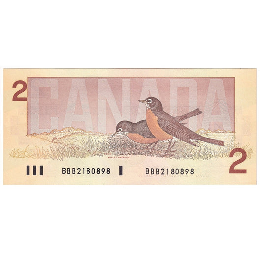 BC-55b 1986 Canada $2 Thiessen-Crow, BBB, Choice Uncirculated (CUNC63)