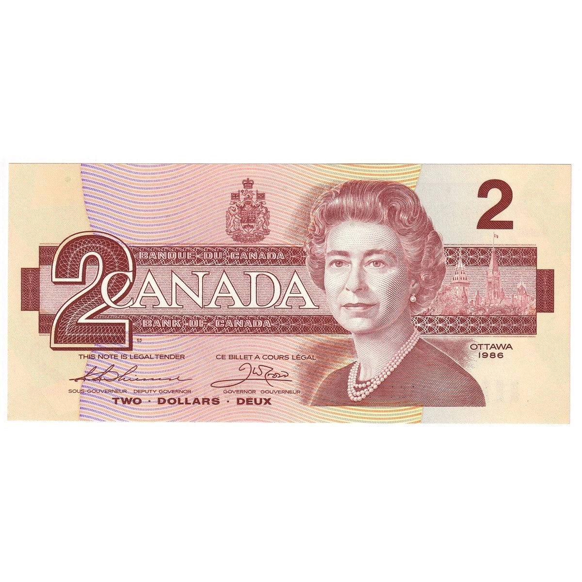 BC-55b 1986 Canada $2 Thiessen-Crow, BBB, Choice Uncirculated (CUNC63)