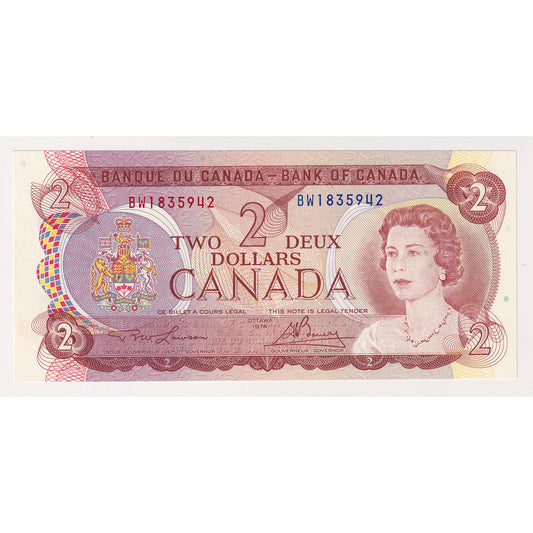 BC-47a 1974 Canada $2 Lawson-Bouey, BW, Uncirculated (MS60)