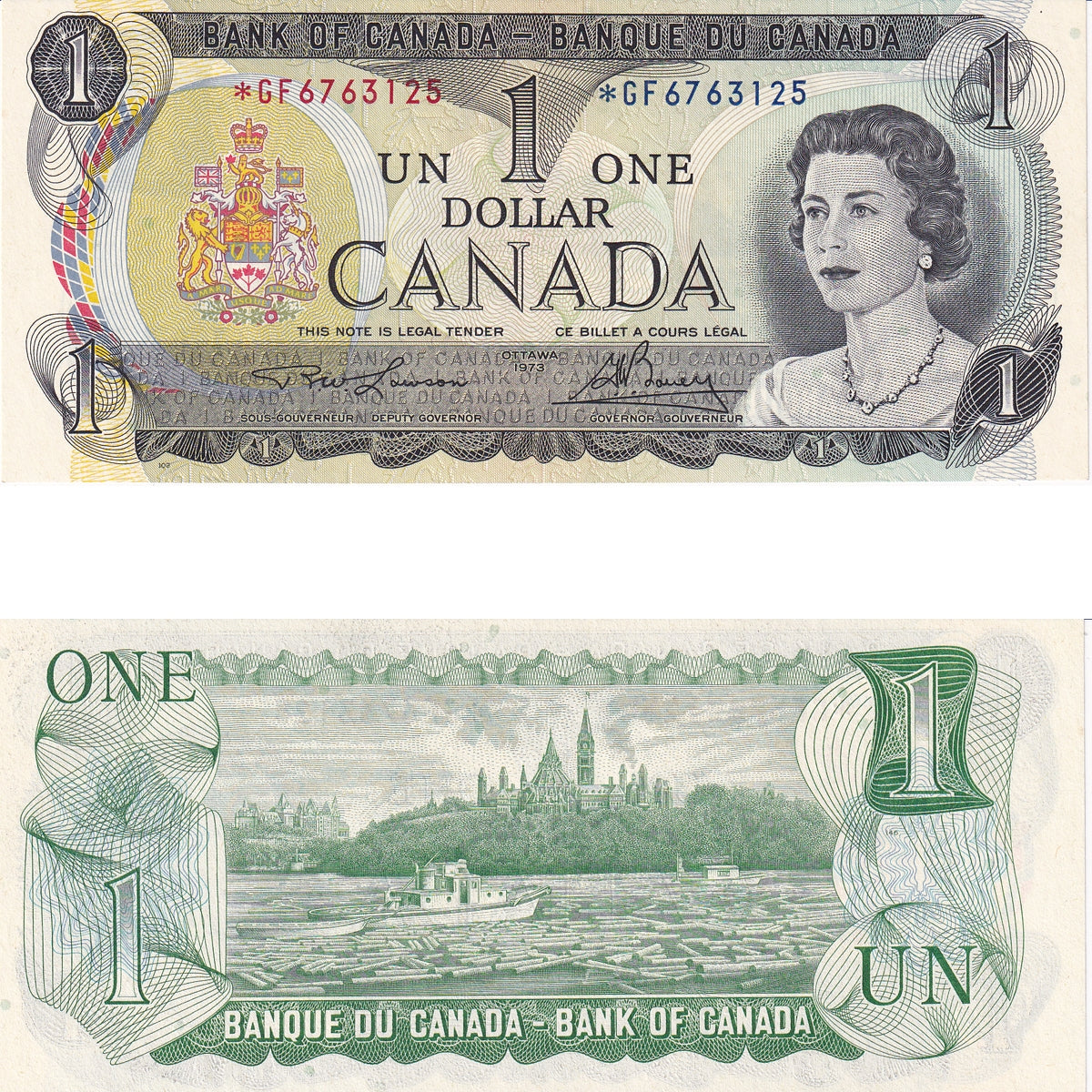 BC-46aA 1973 Canada $1 Lawson-Bouey, *GF, CUNC