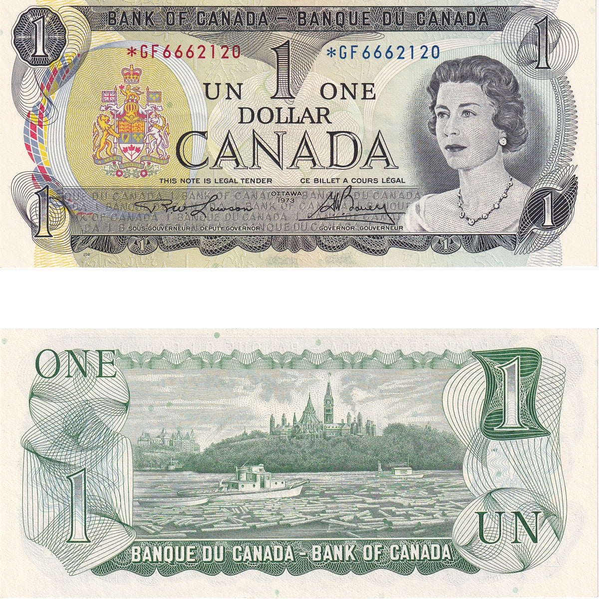 BC-46aA 1973 Canada $1 Lawson-Bouey, *GF, UNC