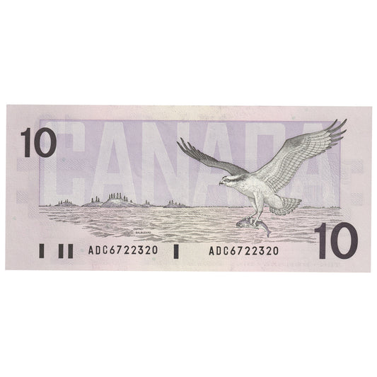 BC-57a 1989 Canada $10 Thiessen-Crow, ADC, AU-UNC